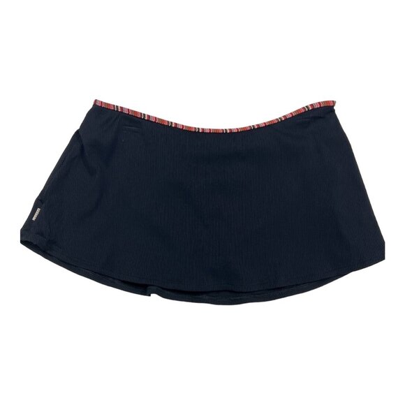 Anne Cole Other - Anne Cole Swim Skirt Womens L‎ Black Ribbed Rainbow Trim Swimsuit Bottom Beach